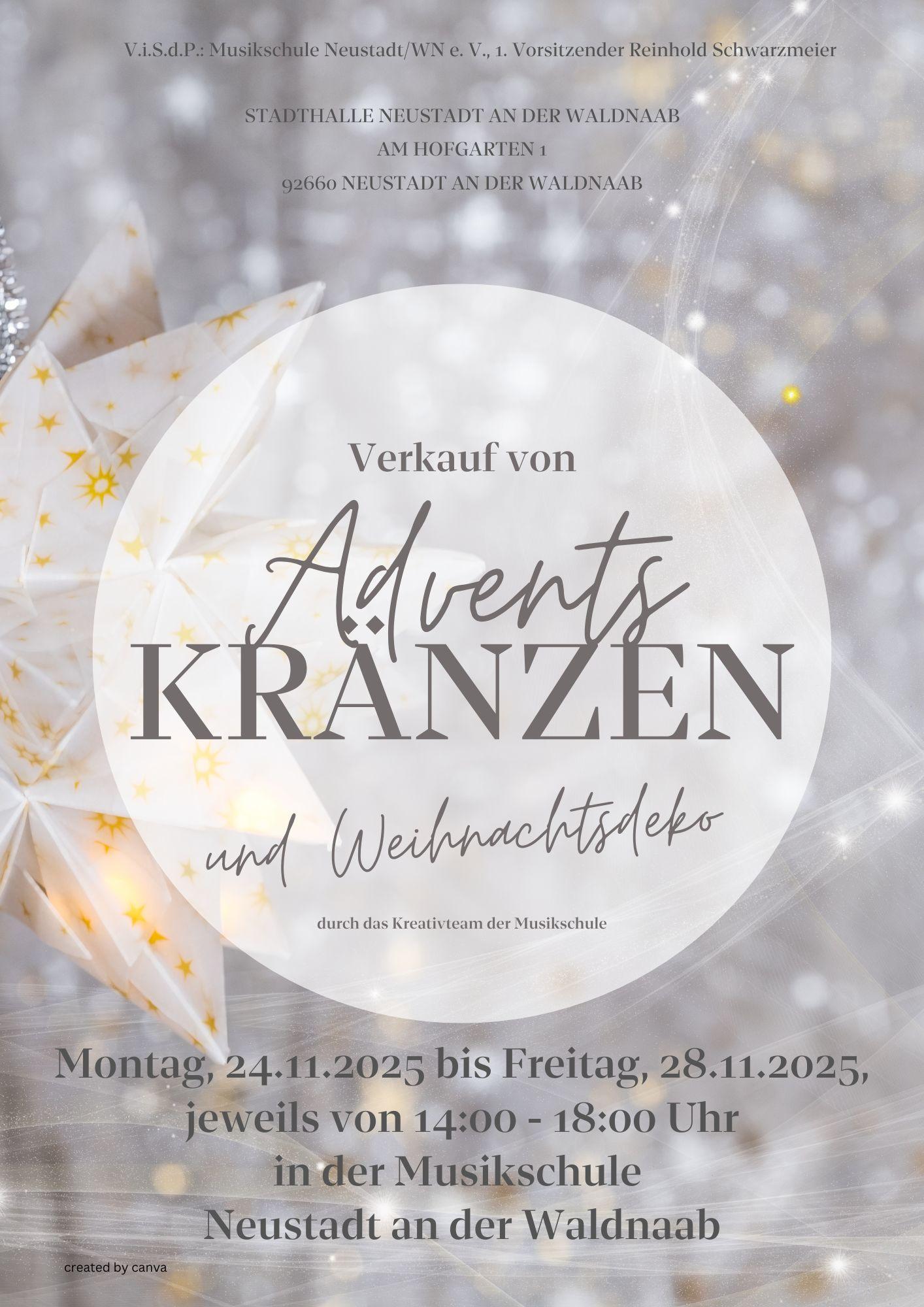 Adventskranz und Weihnachtsdekoverkauf